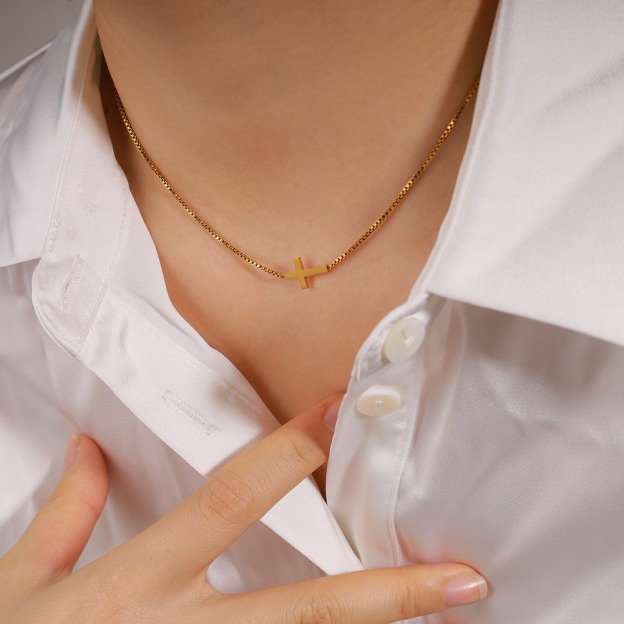 Minimal Faith Stainless Steel Simple Cross Necklace