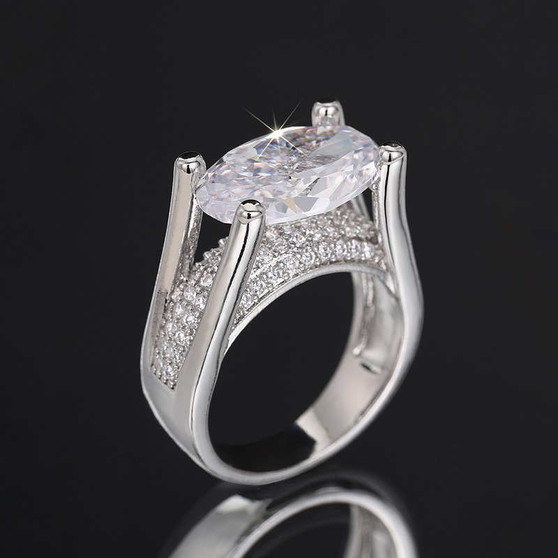 Oval Brilliance Platinum Four-Prong Oval Diamond Ring
