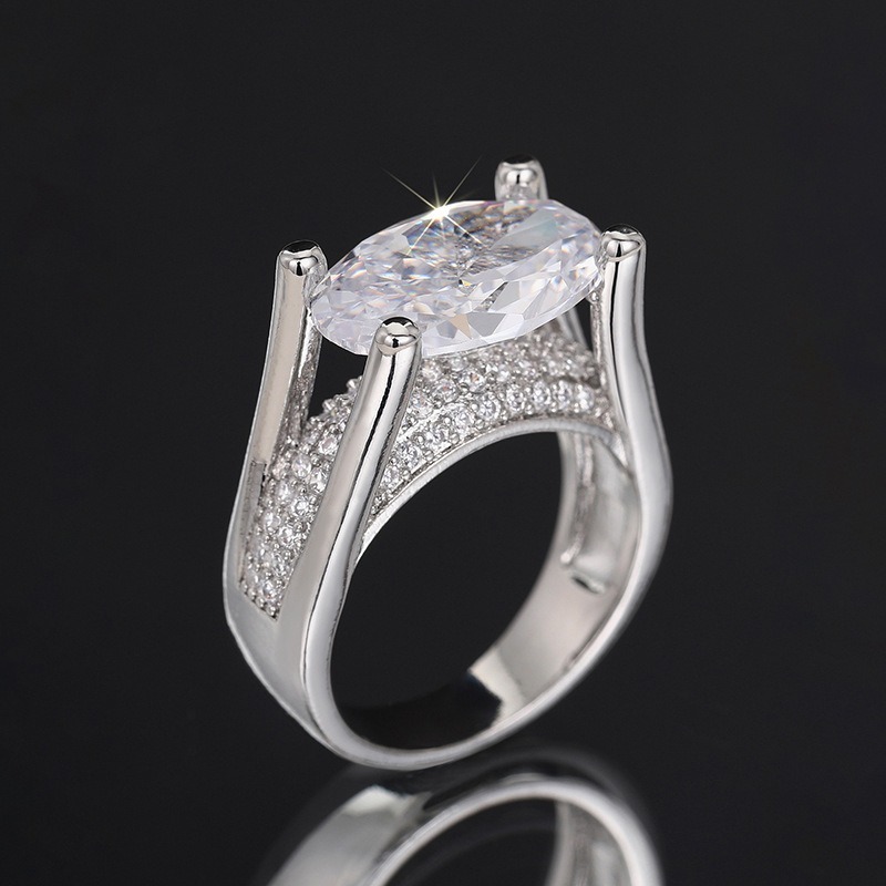 Oval Brilliance Platinum Four-Prong Oval Diamond Ring