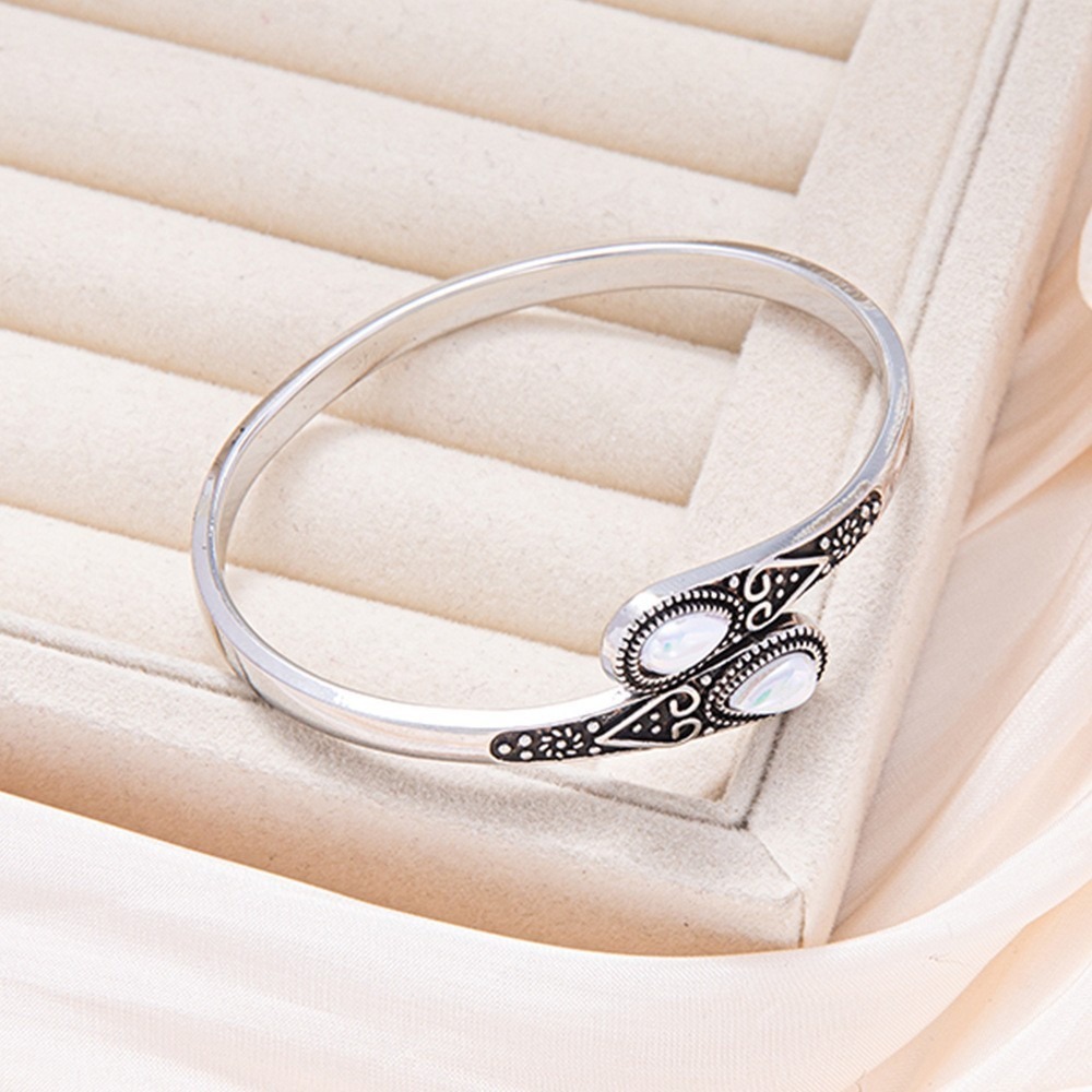Guardian's Grace Sterling Silver Vintage Multi-Gemstone Open Cuff Bracelet