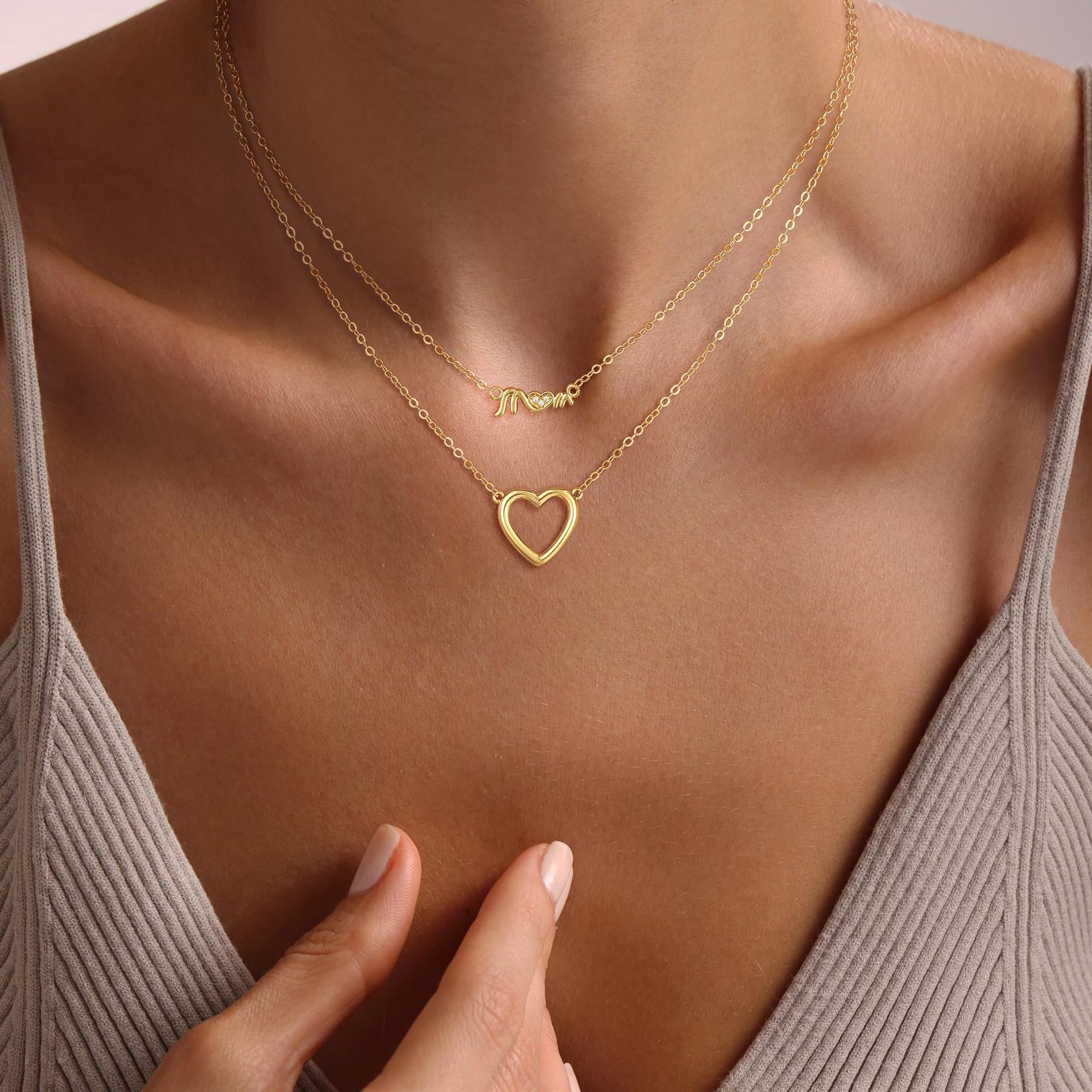 Beloved Mama 18K Gold Double Layer Mama Necklace