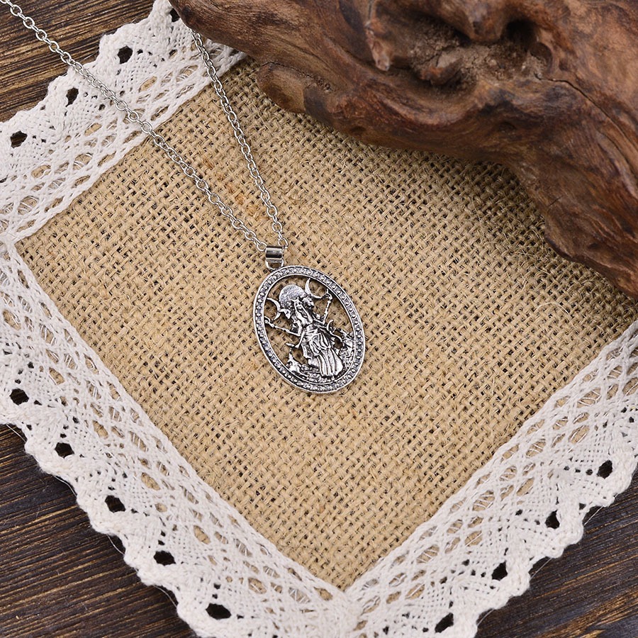 Triple Moon Hecate S925 Sterling Silver Goddess Necklace