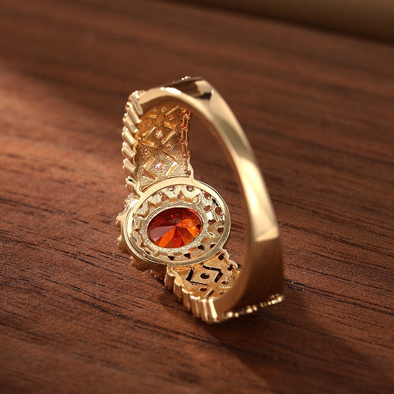 Queen of Flame Vintage Ruby Halo Ring
