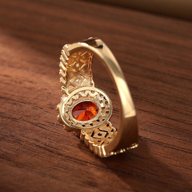 Queen of Flame Vintage Ruby Halo Ring
