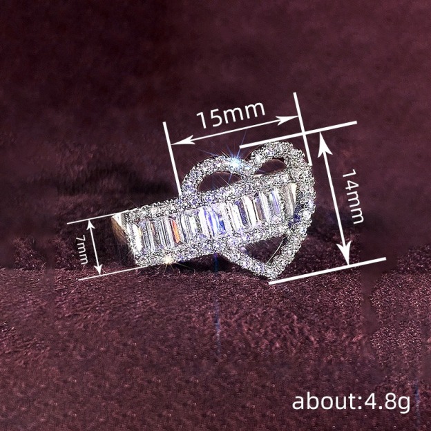 Heart Desire Two-Tone Hollow Heart Baguette Ring