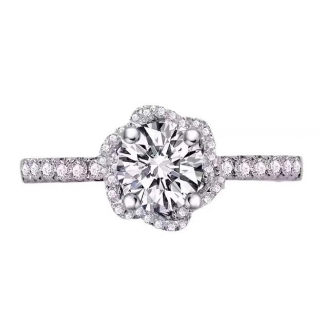 「Rose Kiss」S925 Sterling Silver 3D Petal Open Ring