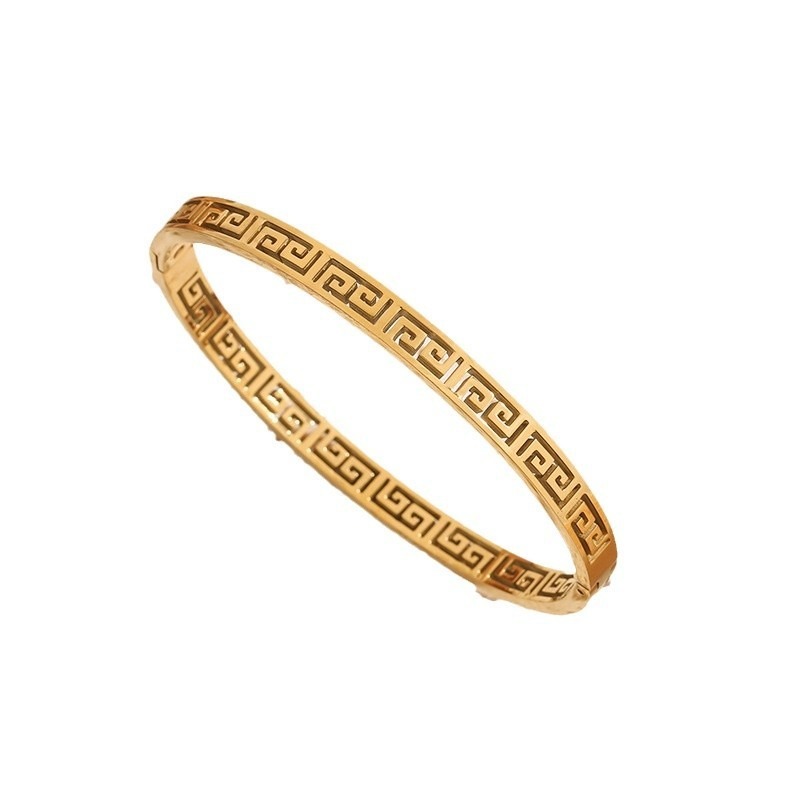 Timeless Greek Key Meander Bangle 