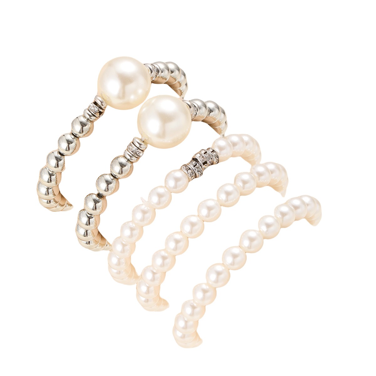 5-Piece French Style Pearl Bracelet Set