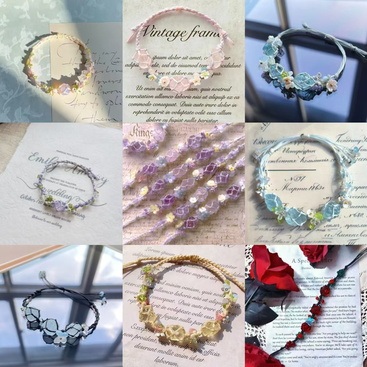 Handwoven Natural Raw Crystal Bracelet