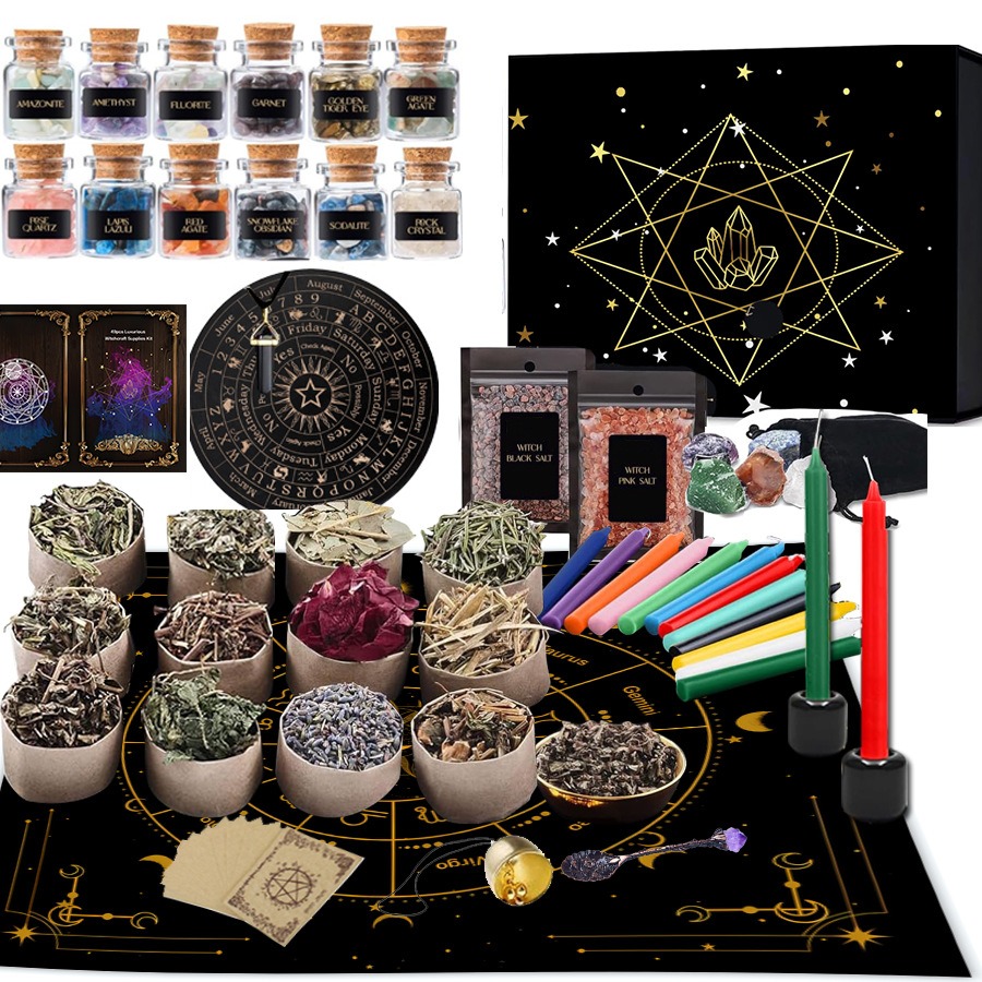 55-Piece Complete Witchcraft Supplies Kit 