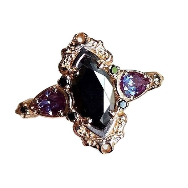 14K Gold Victorian Vintage Filigree Marquise Ring
