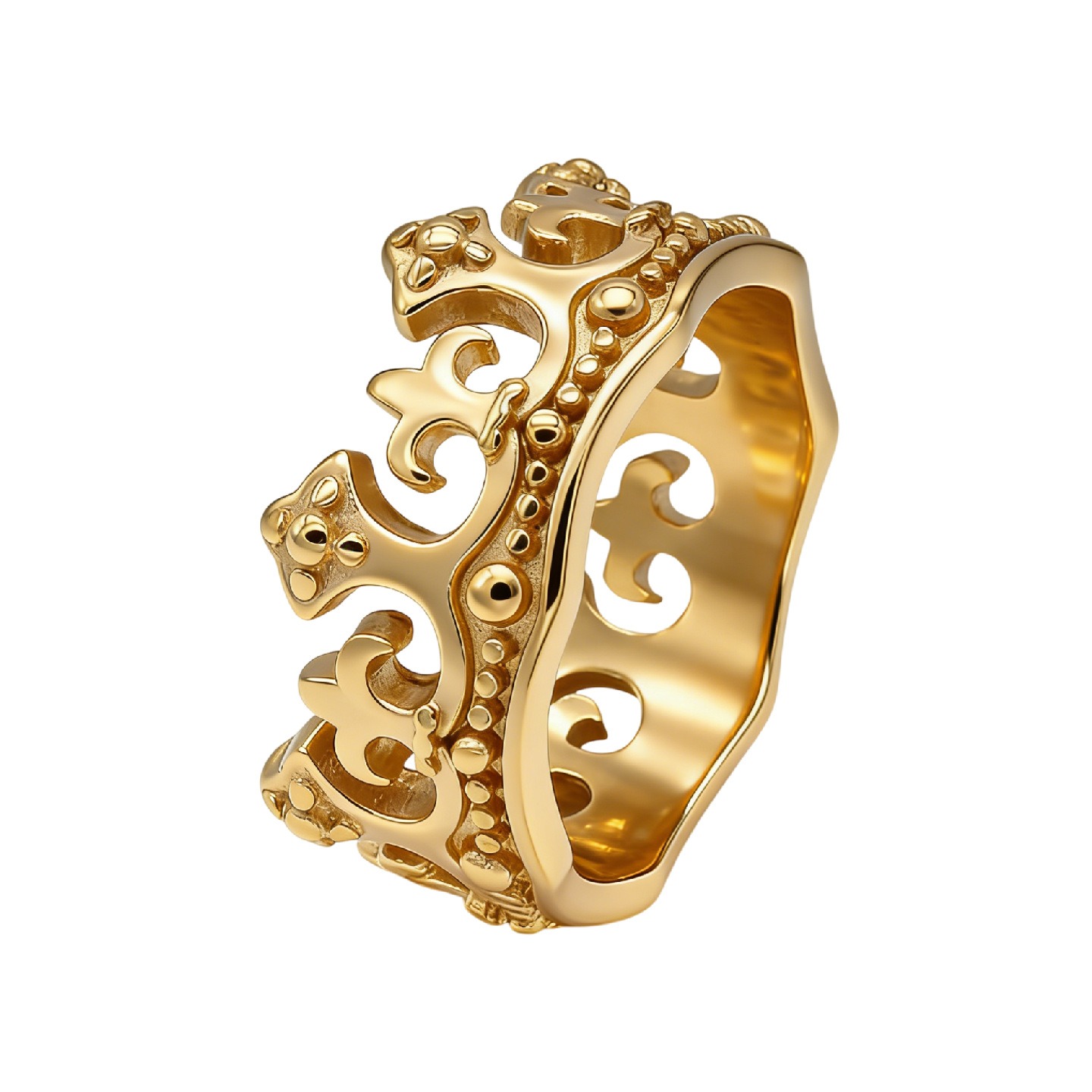 Vintage Fleur-de-lis Crown Ring