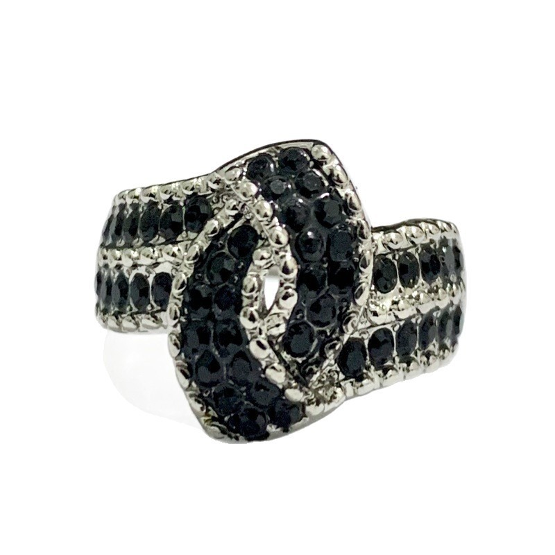 Sterling Silver Pavé Interwoven Knot Ring