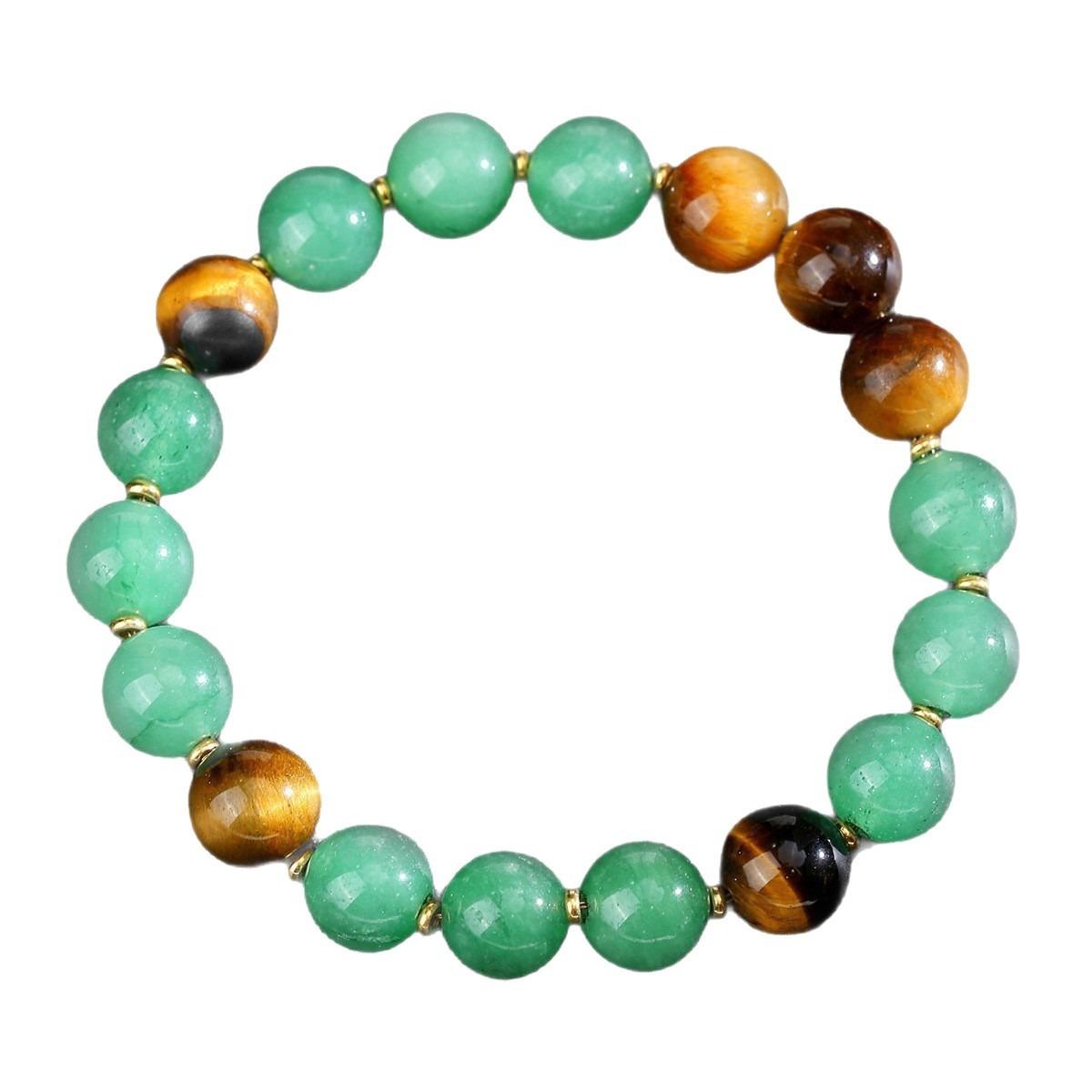 Prosperity Protection Natural Tiger's Eye Green Aventurine Bracelet