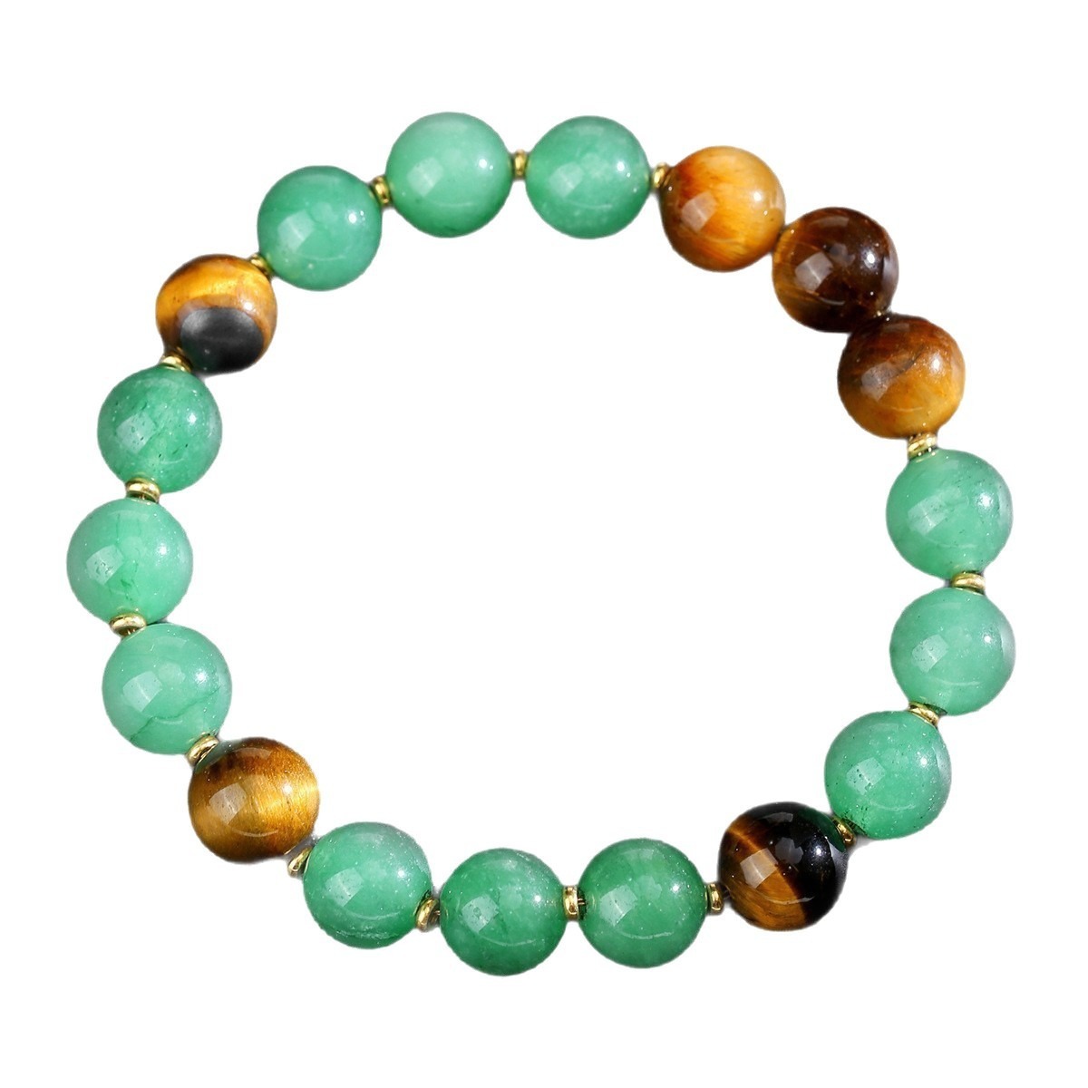 Prosperity Protection Natural Tiger's Eye Green Aventurine Bracelet
