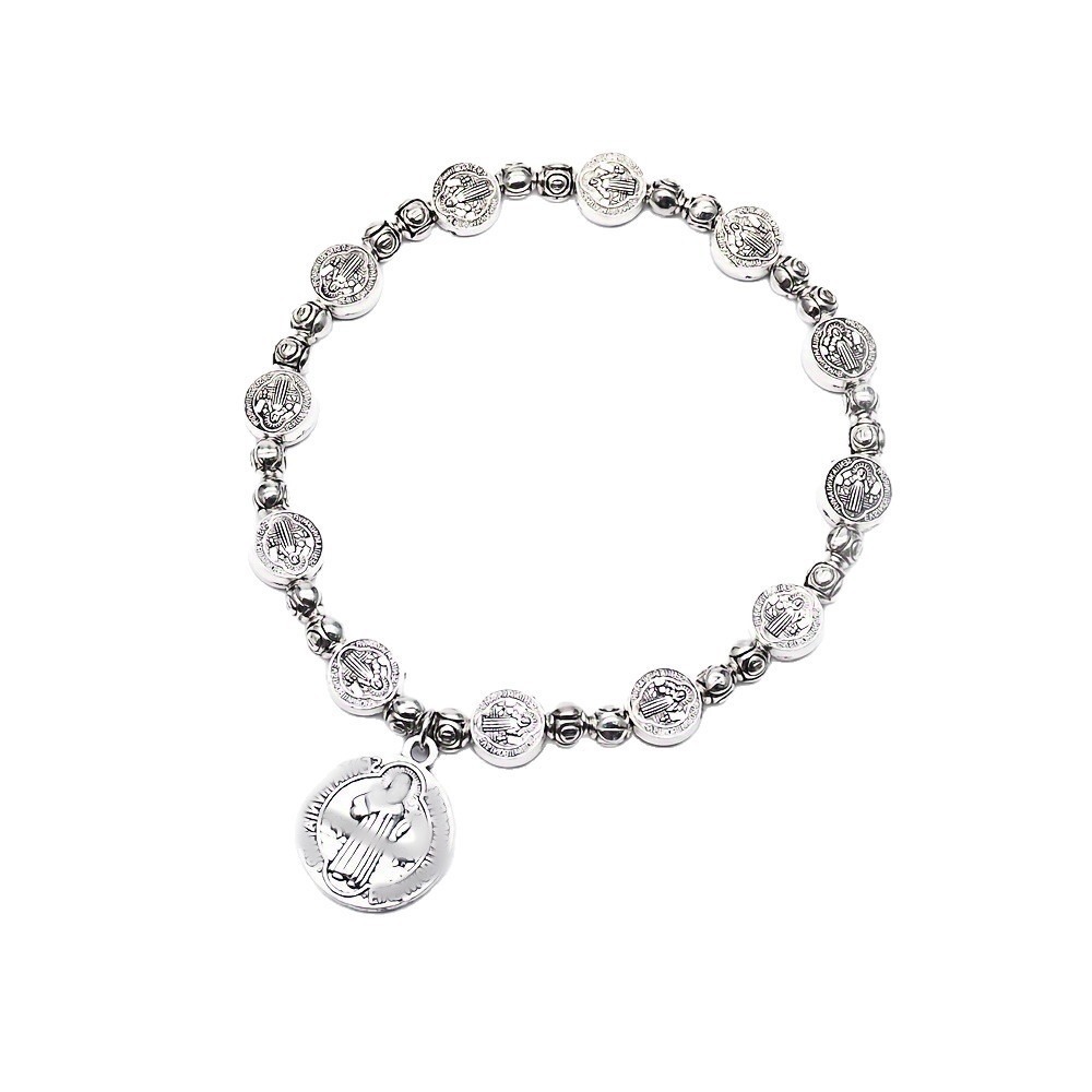 S925 Sterling Silver Vintage Medal Bracelet