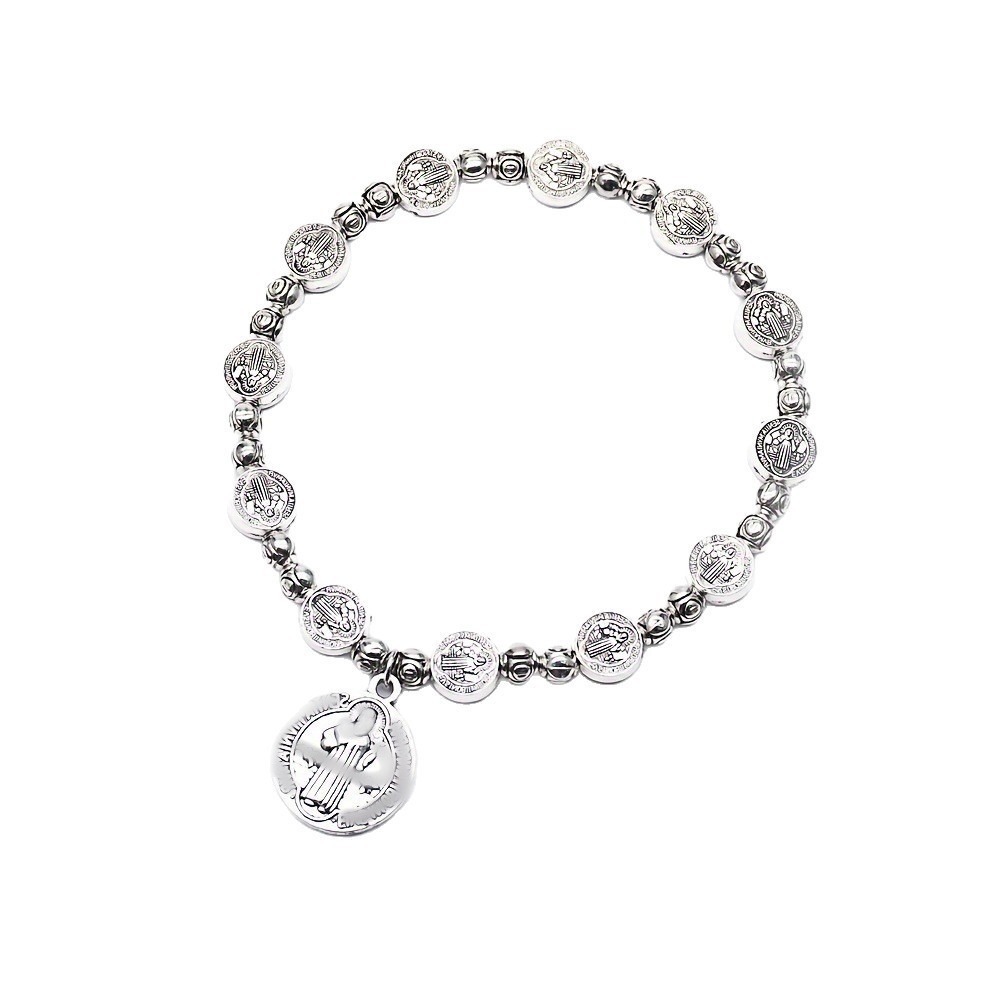 S925 Sterling Silver Vintage Medal Bracelet