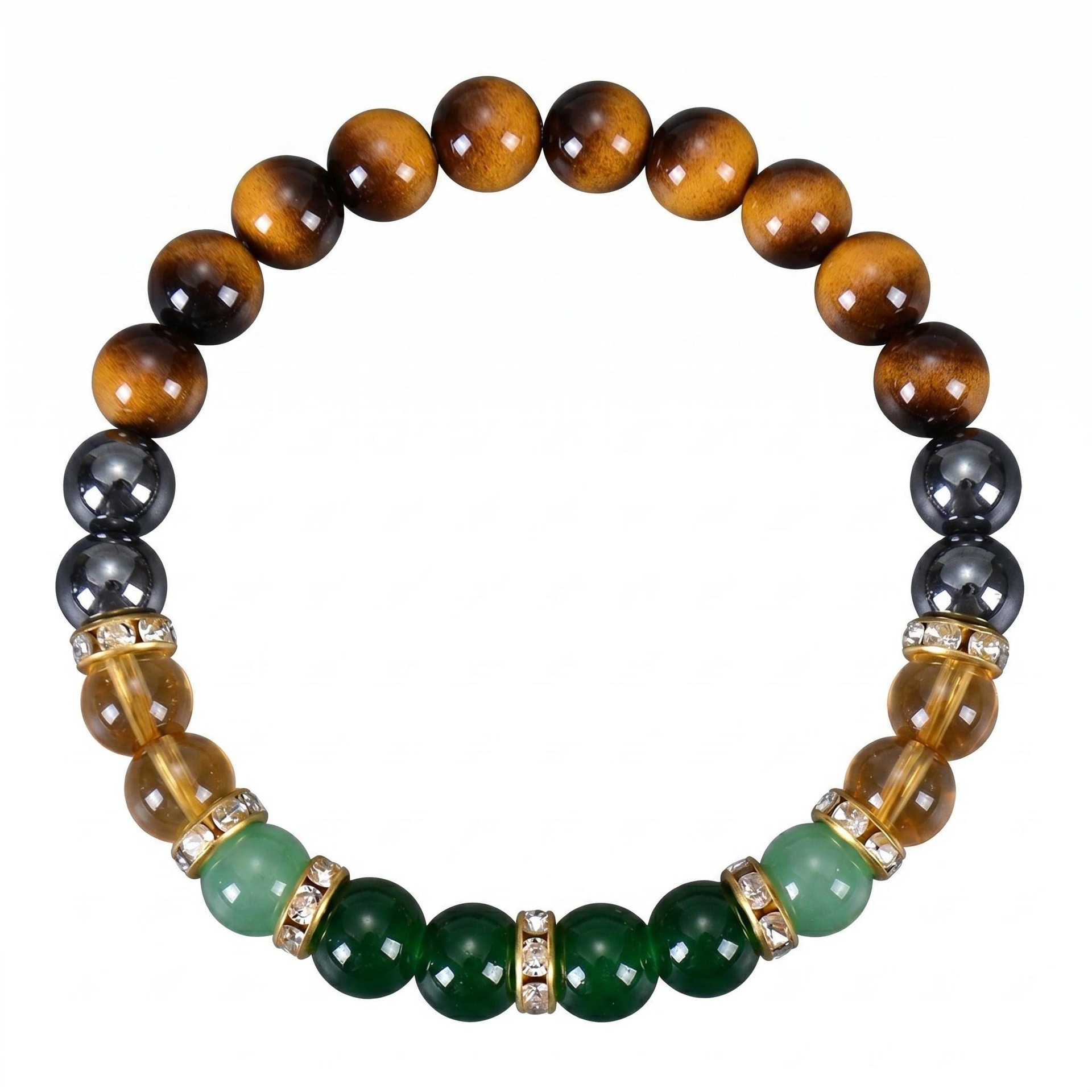  Endless Prosperity Natural Multi-Stone Wealth Energy Bracelet 