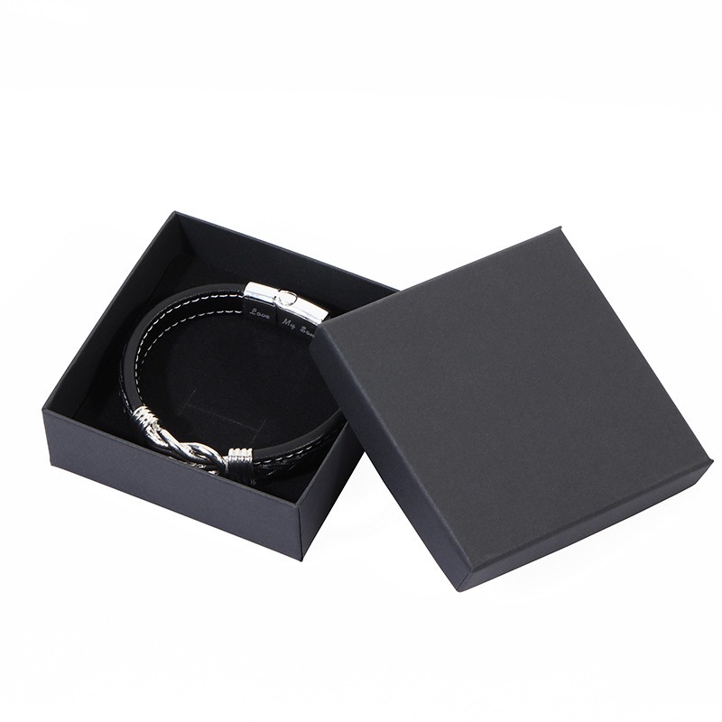 Magnetic Engraved Leather Bracelet Custom Greeting Card Gift