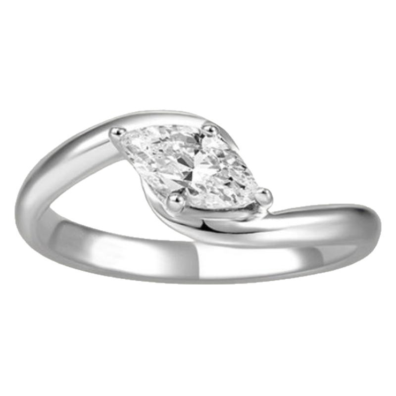 18K Gold & White Gold Marquise Diamond Ring