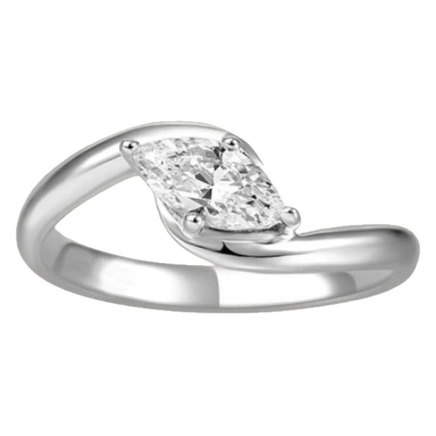 18K Gold & White Gold Marquise Diamond Ring