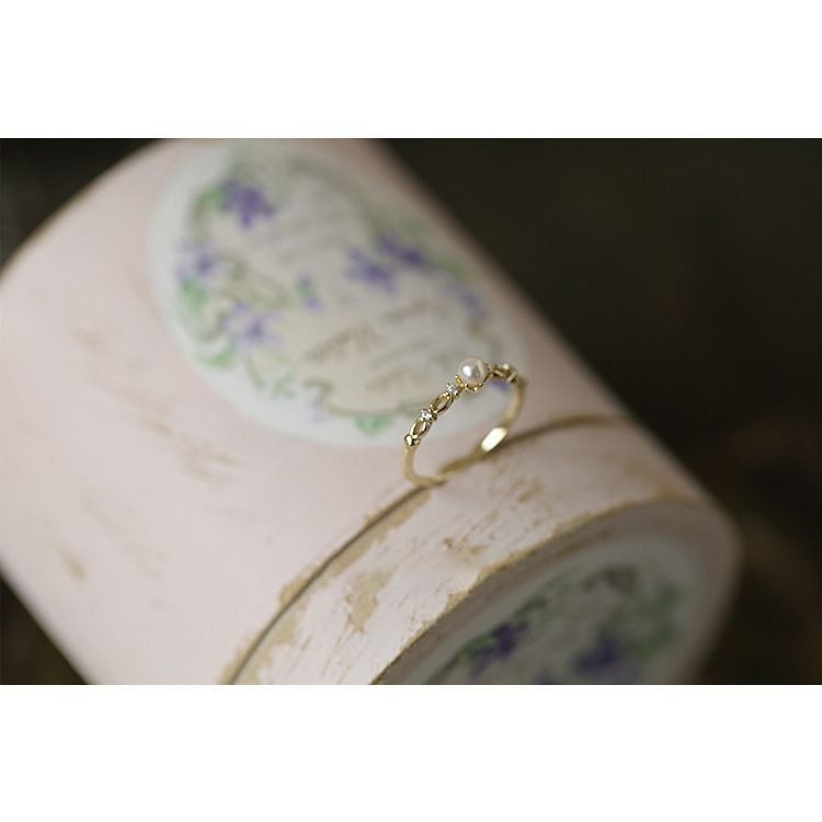 Pearl Grace Band 18K Gold Pearl Open Ring｜Vintage Gentle Finger Companion