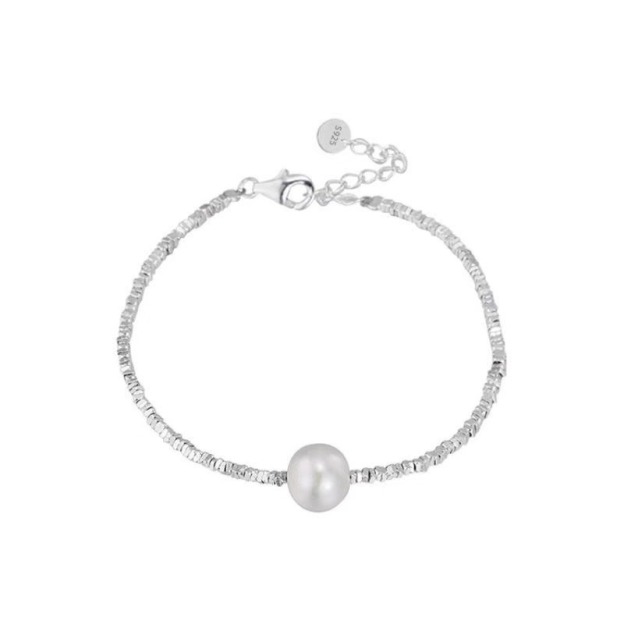 Silver Shimmer Pearl S925 Sterling Silver Freshwater Pearl Bracelet & Necklace Set
