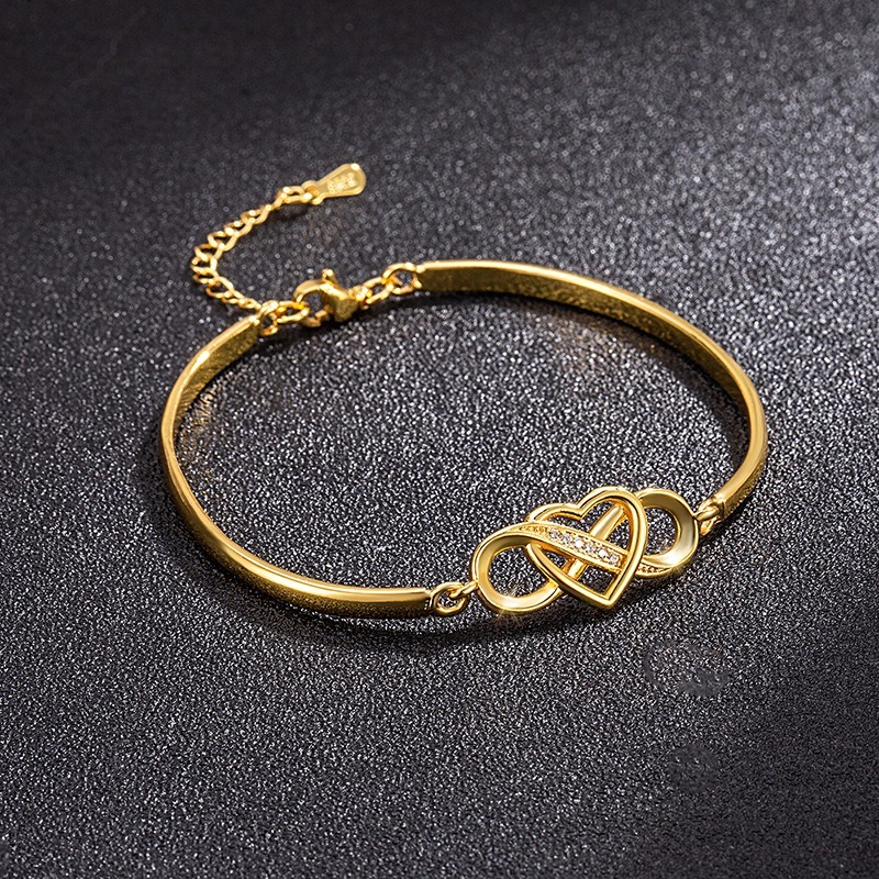 Infinite Heart Trio-Tone Infinity & Heart Bracelet