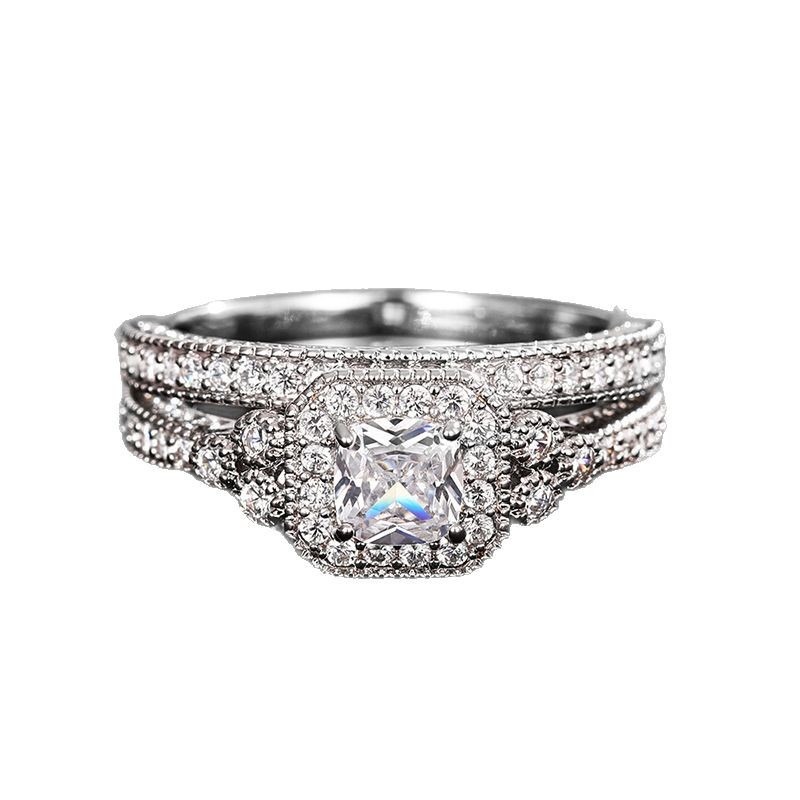 Luxe Diamond Duo Three-Tone Paved Ring Set
