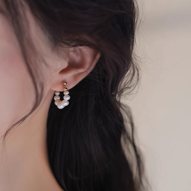 Gilded Elegance Pearl Square Stud Earrings｜Vintage Grace for Your Ears（2PSC）