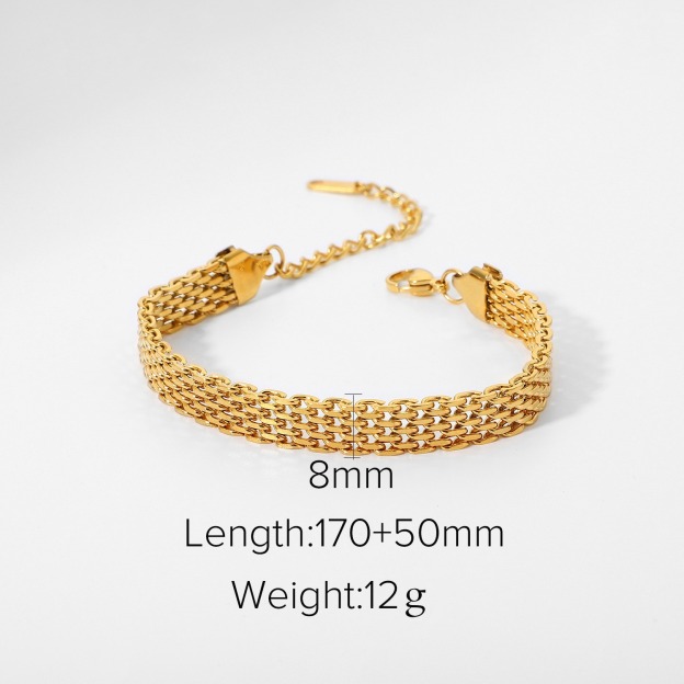Gilded Weave Two-Tone Braided Texture Bracelet