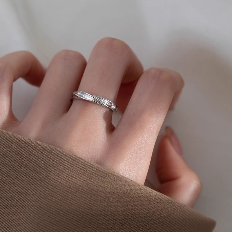 Starlight Vow S925 Sterling Silver Couple Open Rings