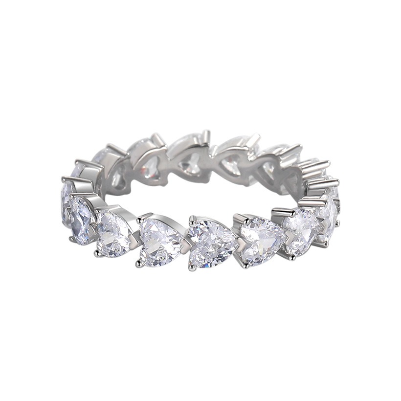Heart Full Circle S925 Sterling Silver Heart Eternity Ring Timeless Romance on Your Fingertips