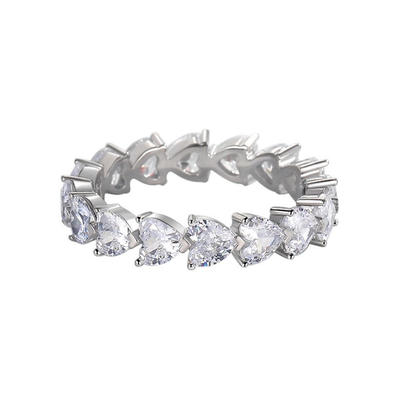 Heart Full Circle S925 Sterling Silver Heart Eternity Ring Timeless Romance on Your Fingertips