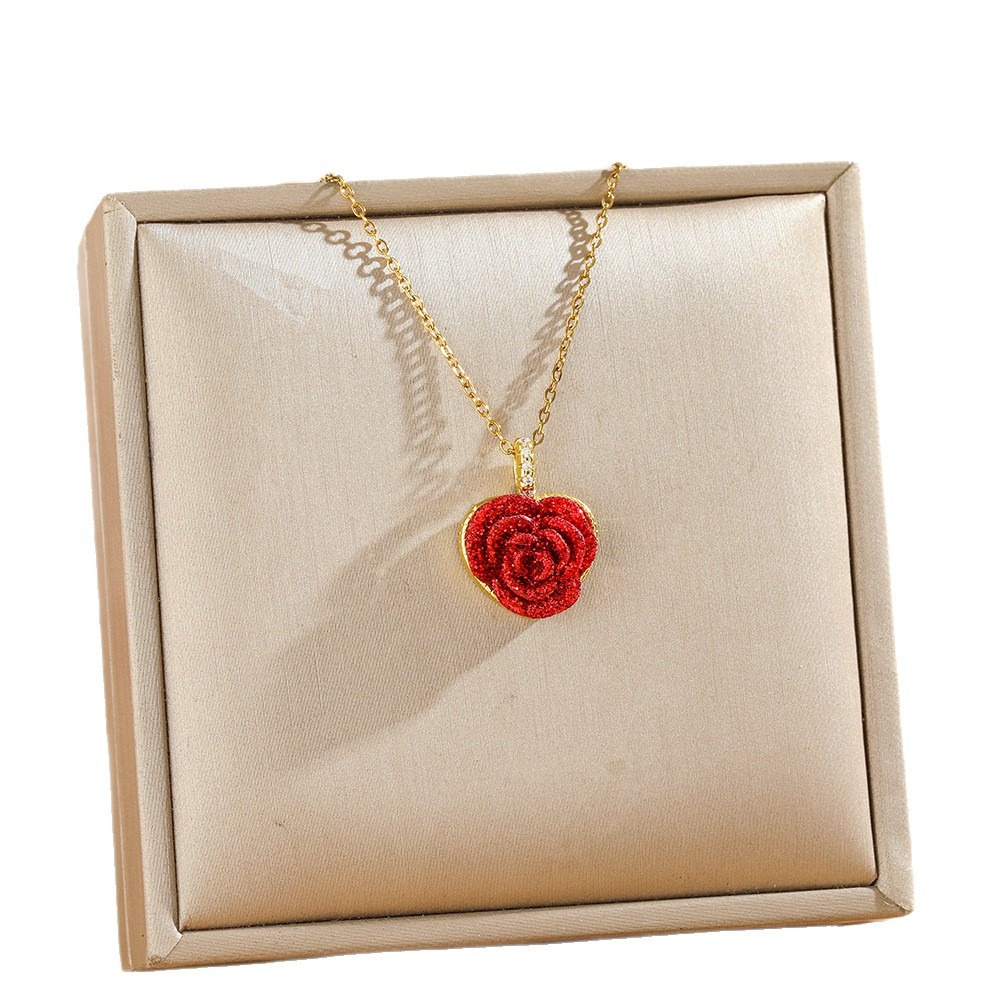 Crimson Rose Legacy 18K Gold Rose Collection Necklace