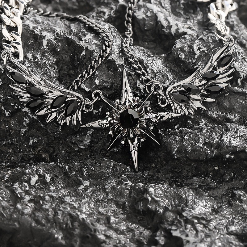 Stellar Wings S925 Sterling Silver Two-Tone Layered Necklace A Bold Statement at Your Neck