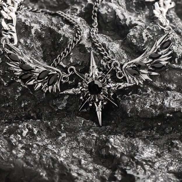 Stellar Wings S925 Sterling Silver Two-Tone Layered Necklace A Bold Statement at Your Neck
