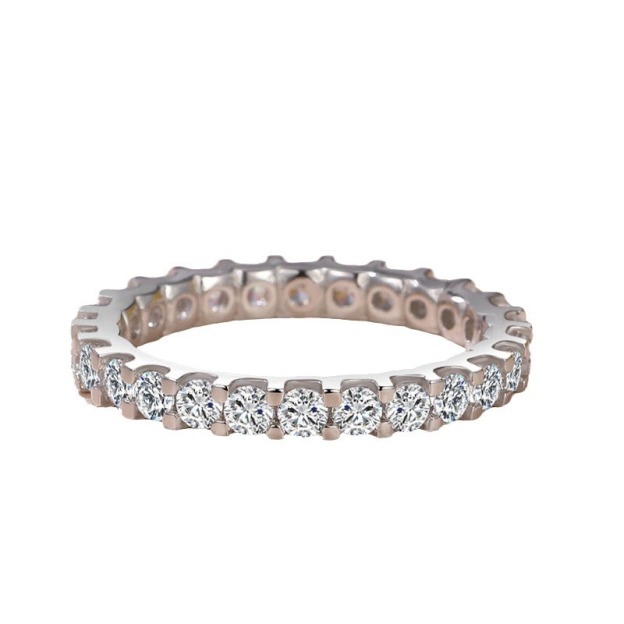 Stellar Eternity S925 Sterling Silver Pave Diamond Eternity Band Timeless Sparkle Everyday Elegance