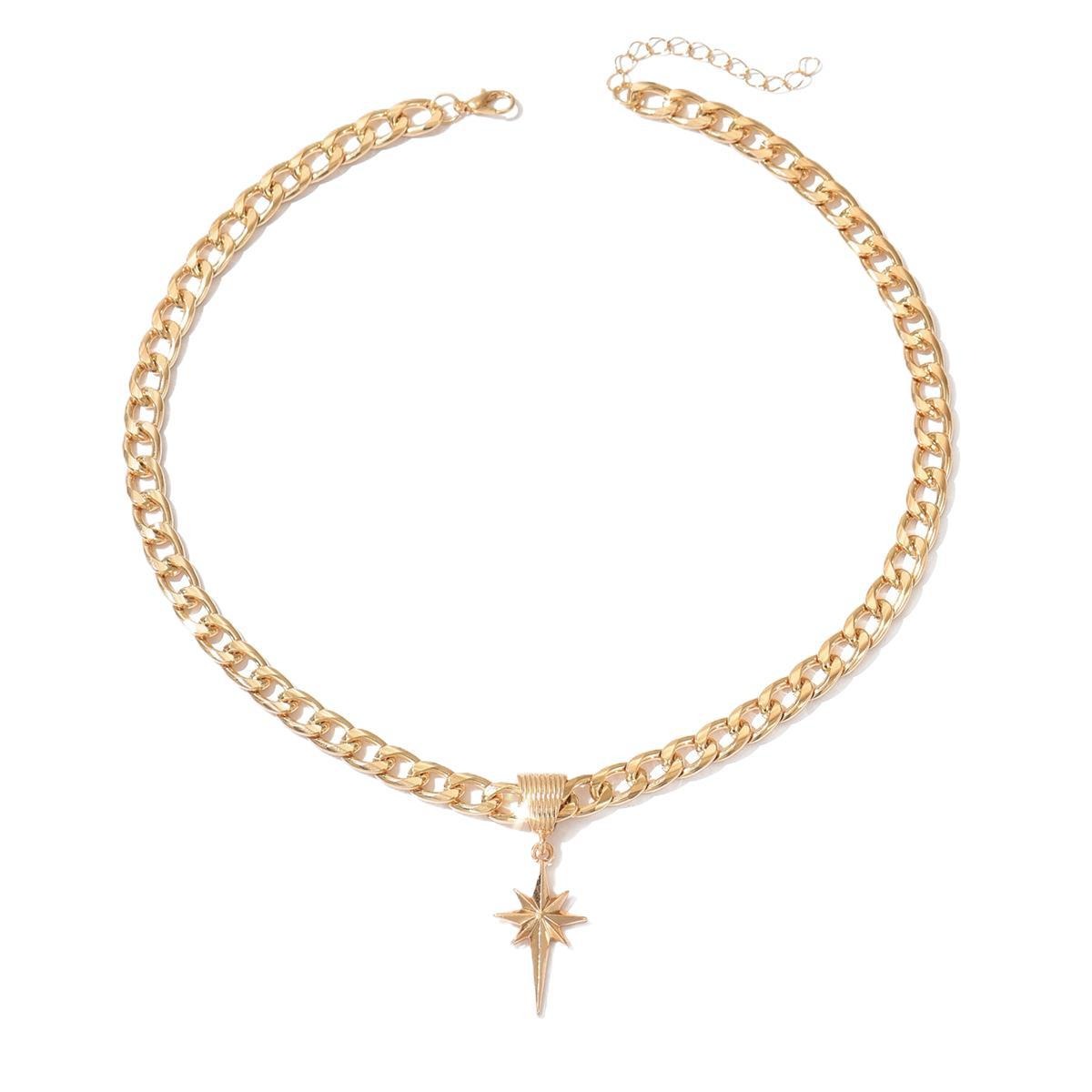 Starlight Guidance Two-Tone Cuban Link Starburst Necklace