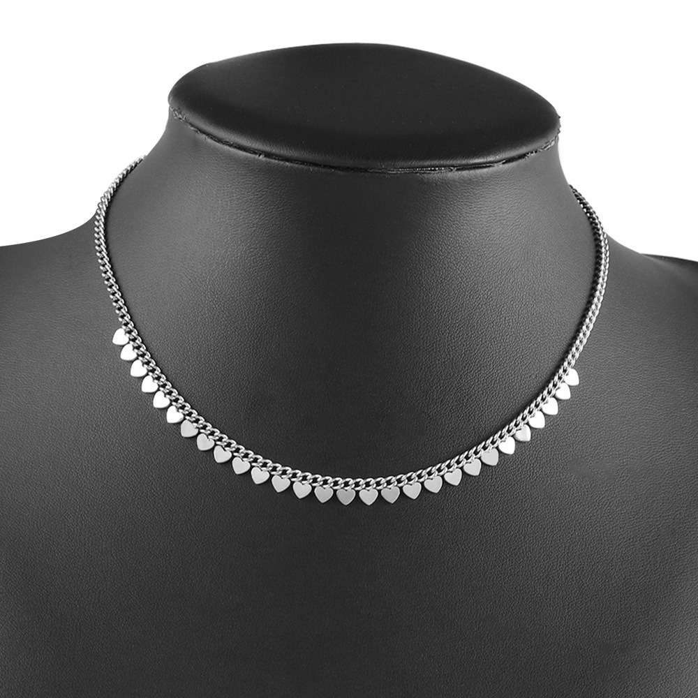 Heart Droplet Silver Gold Plated Dangling Heart Necklace