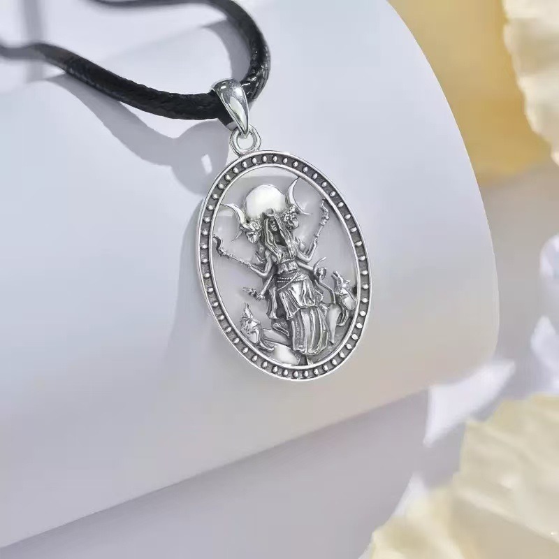 Triple Moon Hecate S925 Sterling Silver Goddess Necklace