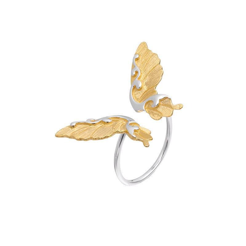 Butterfly Whisper Two-Tone Open Ring