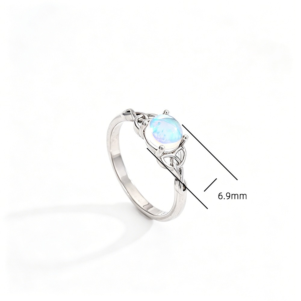 Celtic Moonlight S925 Silver Moonstone Ring