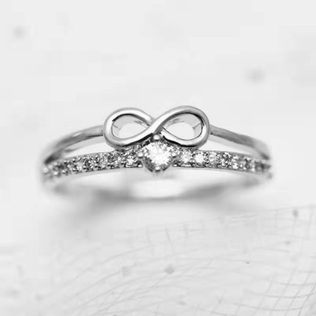 Eternal Promise Three-Tone Infinity Pave Open Ring