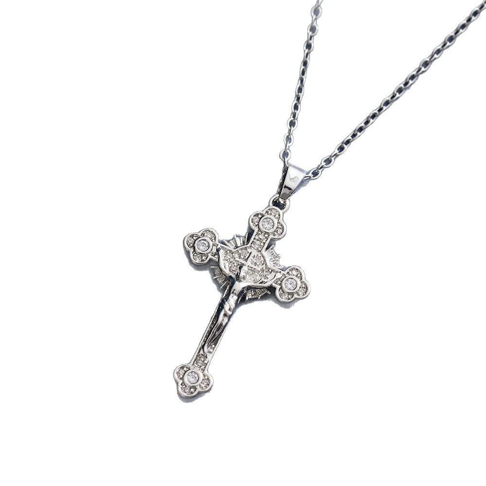 Sacred Heart Redemption Two-Tone Jesus Cross Necklace