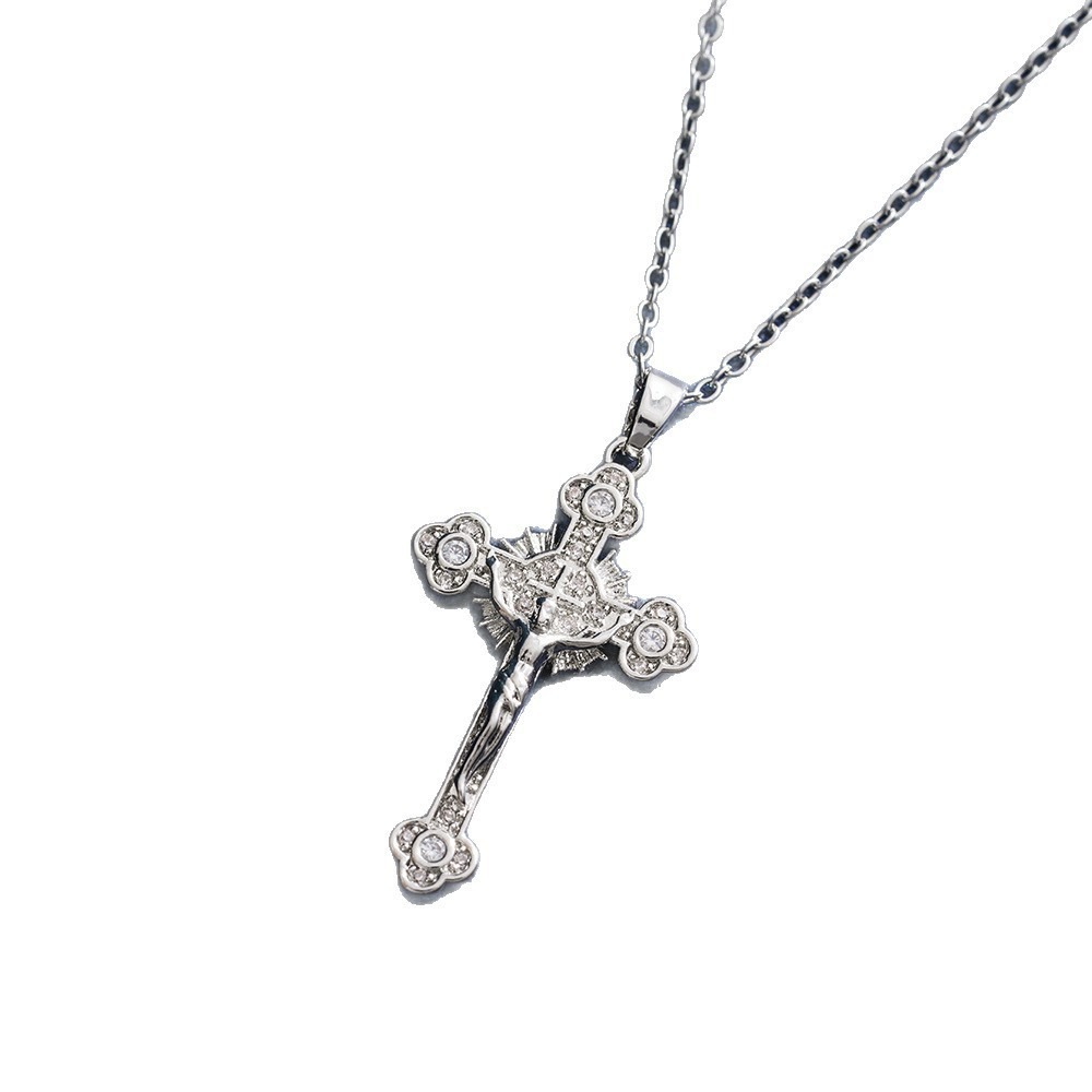 Sacred Heart Redemption Two-Tone Jesus Cross Necklace
