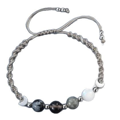 Moon Phase Cycle Natural Crystal Healing Bracelet