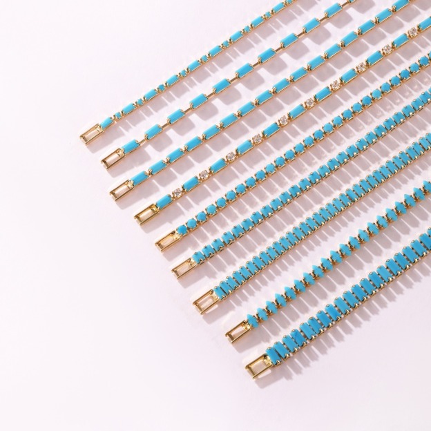 Turquoise Breeze Natural Baguette Turquoise Tennis Bracelet