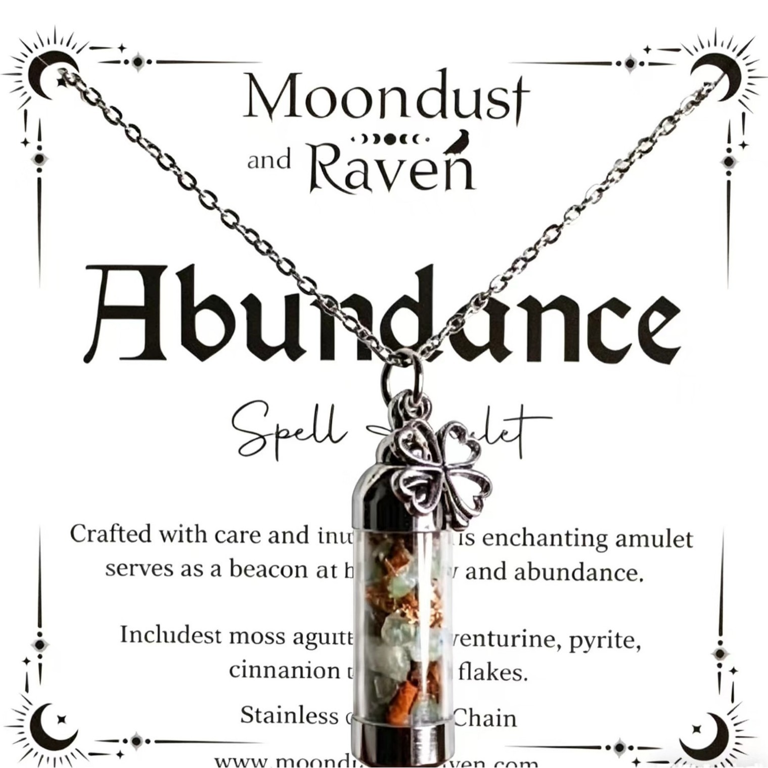 Natural Crystal & Herb Amulet Necklace
