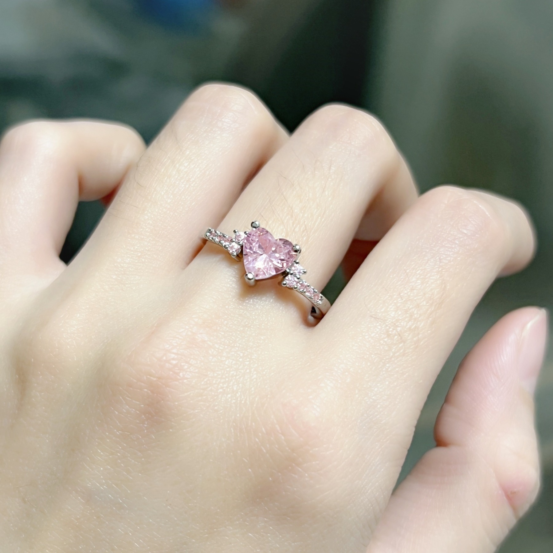 Heart of Color S925 Sterling Silver Heart Gemstone Ring